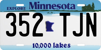 MN license plate 352TJN
