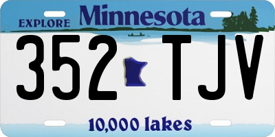 MN license plate 352TJV