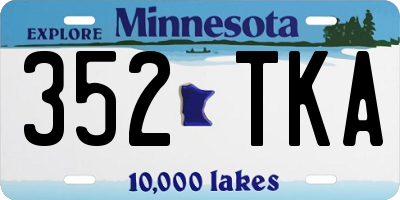 MN license plate 352TKA