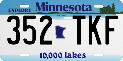 MN license plate 352TKF