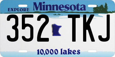 MN license plate 352TKJ