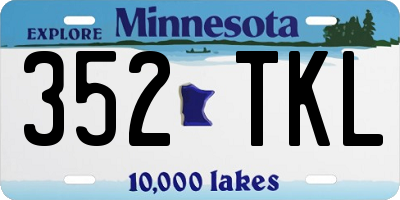 MN license plate 352TKL