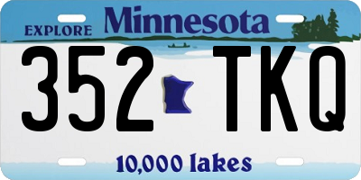 MN license plate 352TKQ