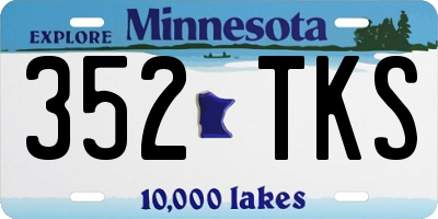 MN license plate 352TKS