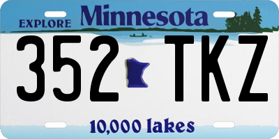 MN license plate 352TKZ
