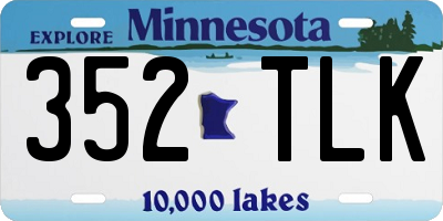 MN license plate 352TLK