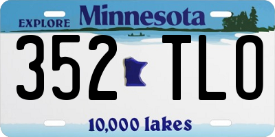 MN license plate 352TLO