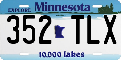 MN license plate 352TLX