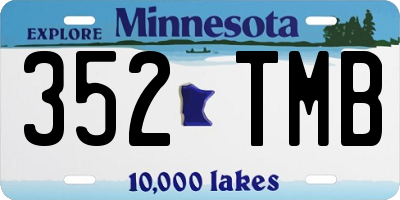 MN license plate 352TMB