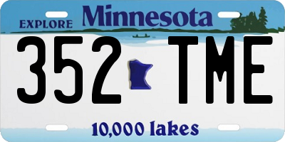 MN license plate 352TME