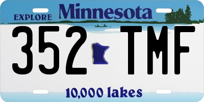 MN license plate 352TMF