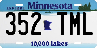 MN license plate 352TML