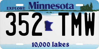 MN license plate 352TMW