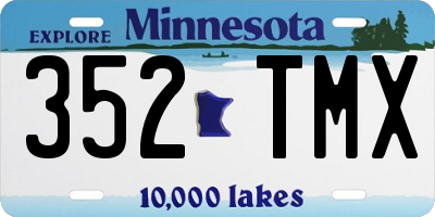 MN license plate 352TMX