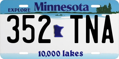 MN license plate 352TNA