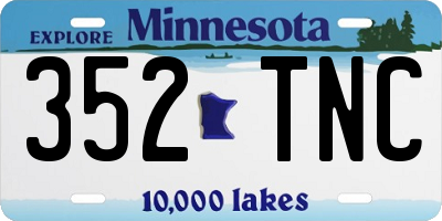 MN license plate 352TNC