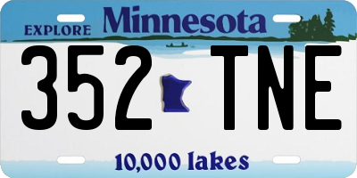 MN license plate 352TNE