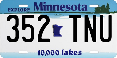 MN license plate 352TNU