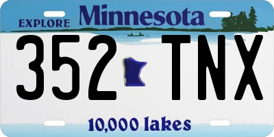 MN license plate 352TNX