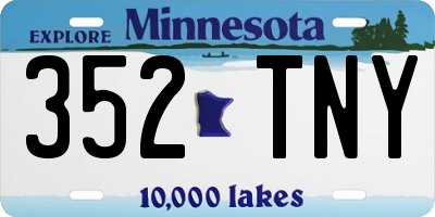 MN license plate 352TNY