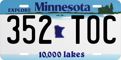 MN license plate 352TOC