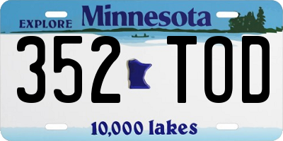 MN license plate 352TOD