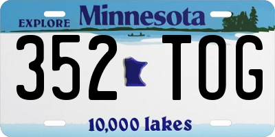 MN license plate 352TOG