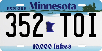 MN license plate 352TOI