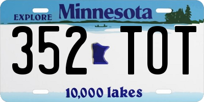 MN license plate 352TOT