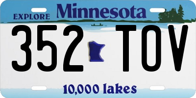 MN license plate 352TOV