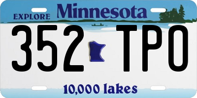MN license plate 352TPO