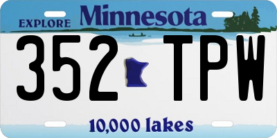 MN license plate 352TPW
