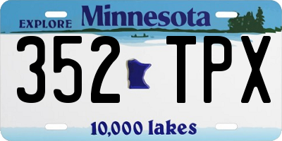MN license plate 352TPX