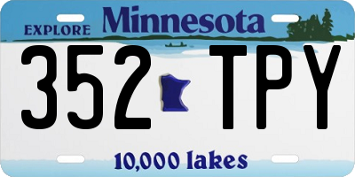 MN license plate 352TPY