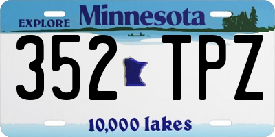 MN license plate 352TPZ