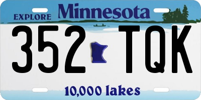 MN license plate 352TQK
