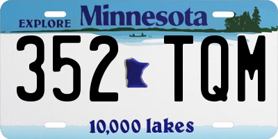 MN license plate 352TQM