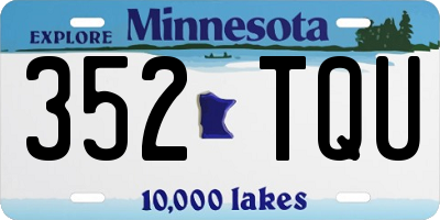 MN license plate 352TQU