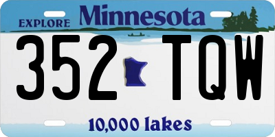 MN license plate 352TQW