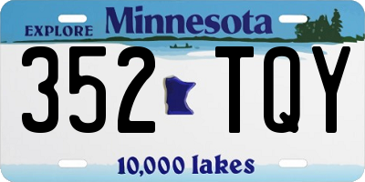 MN license plate 352TQY