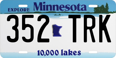 MN license plate 352TRK