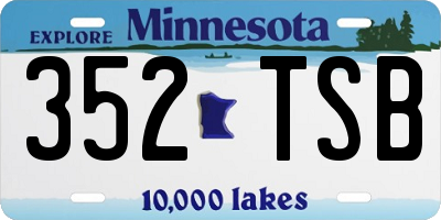MN license plate 352TSB