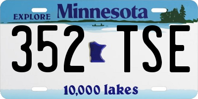 MN license plate 352TSE