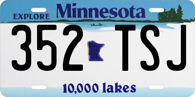MN license plate 352TSJ