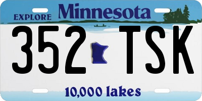 MN license plate 352TSK