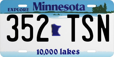 MN license plate 352TSN