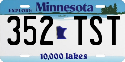 MN license plate 352TST