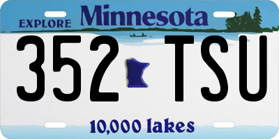 MN license plate 352TSU