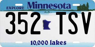 MN license plate 352TSV
