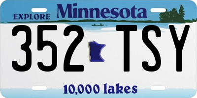 MN license plate 352TSY